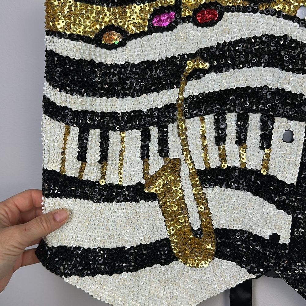 Vintage 1990’s Fashion Fantasy Jazzfest Musical Bedazzled Sequins Beaded Unisex - Picture 4 of 16